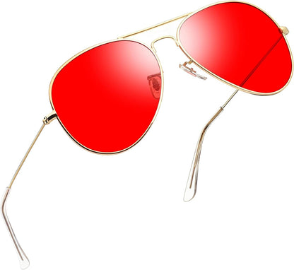 Joopin Lentes de Sol Aviador Metálicos Polarizados – Estilo Clásico Militar UV400