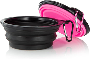 Bowls Plegables para Perros y Gatos (2 Pack) | Portátiles con Mosquetón para Agua y Comida | Viajes, Paseos y Camping
