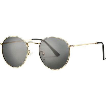 Anteojos de Sol Redondos Polarizados de Metal – Estilo Retro de Diseñador para Mujer, Protección UV400