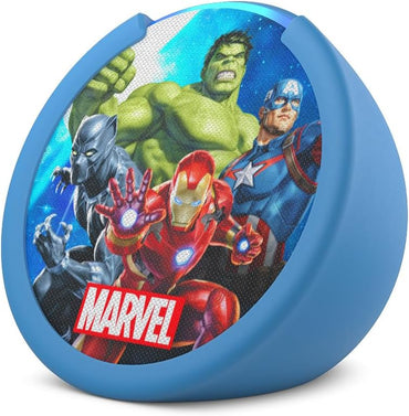 Echo Pop Kids (Modelo más reciente) – Altavoz inteligente para niños con Alexa, fundas Disney Princess y Marvel’s Avengers, control parental, 6 meses de Amazon Kids+