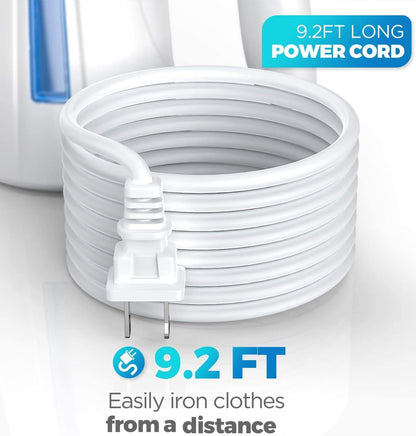 OGHom Steamer de Ropa 700 W | Depósito 240 ml (14–16 min de vapor) | Acero inoxidable 304 | Calienta en ~130 s | Cable 9 ft / 2.7 m | Solo 110–120 V | Viaje & Hogar