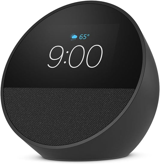 Echo Spot, ideal para mesitas de noche, oficinas y cocinas, despertador inteligente con Alexa, color negro