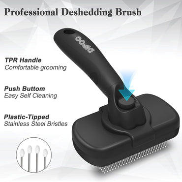 Cepillo Autolimpiante para Perros y Gatos | Removedor de Pelo Suelto, Deshedding y Grooming | Apto Pelo Corto y Largo