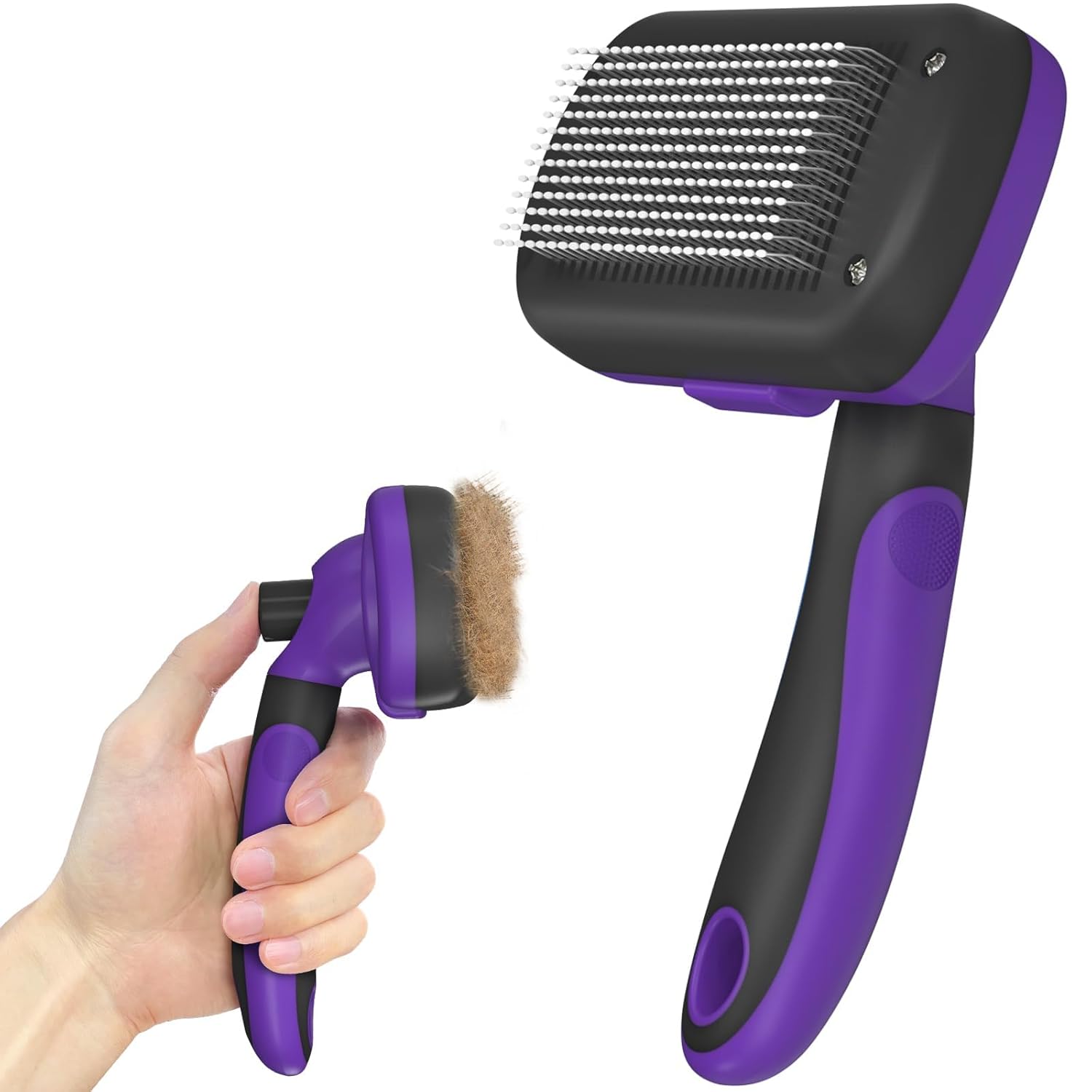 Cepillo Autolimpiante para Perros y Gatos | Removedor de Pelo Suelto, Deshedding y Grooming | Apto Pelo Corto y Largo