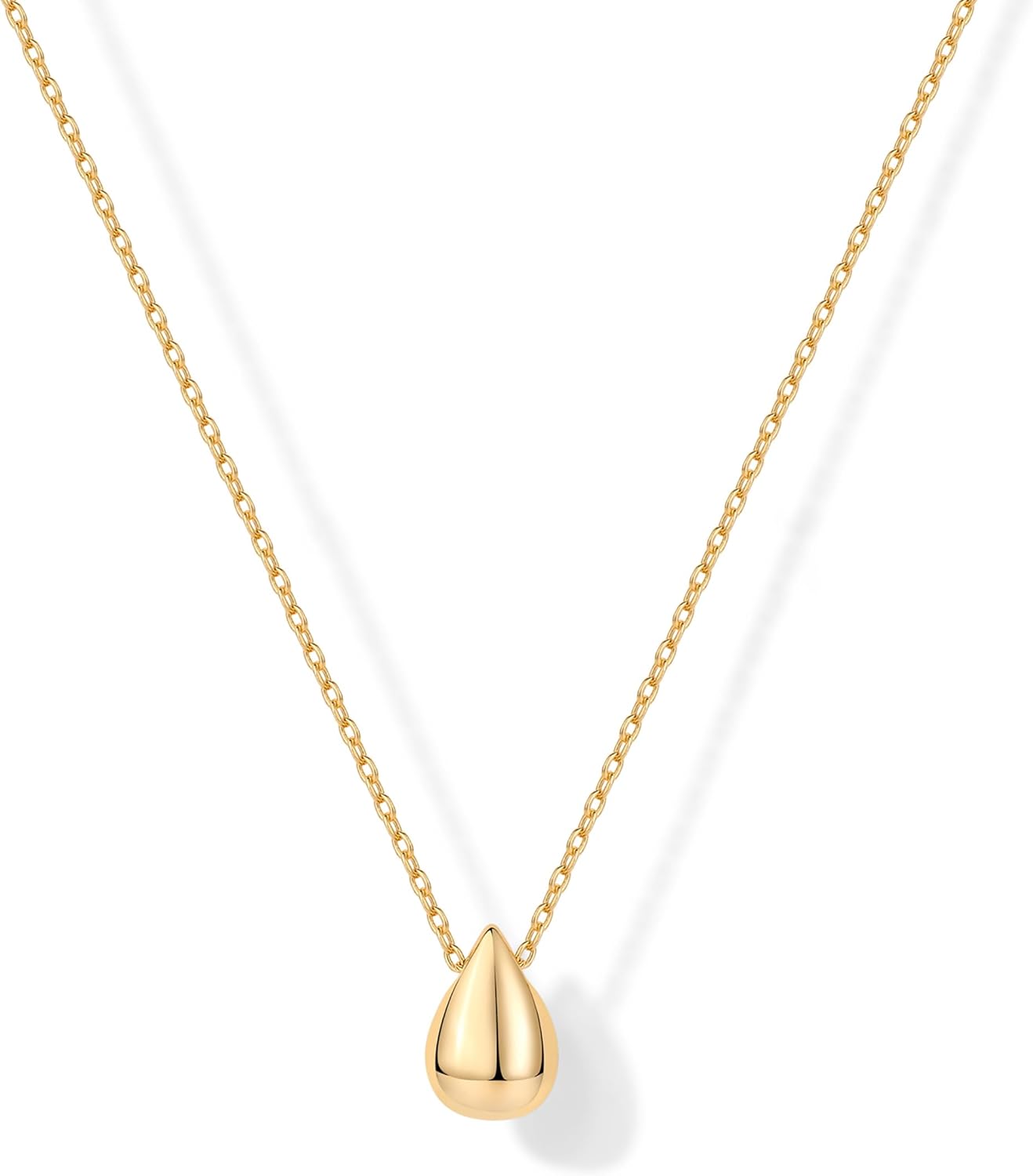 Collar Colgante Lágrima para Mujer | Baño en Oro 14K | Collar Elegante y Minimalista con Dije de Pera