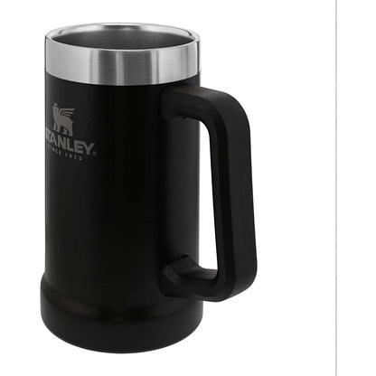 Stay-Chill Beer Stein 24 Oz | Heavy Duty Big Grip Handle | Beer Tumbler Drink Cup, Holds 2 Cans | Insulated Stainless Steel Party Mug | Bpa-Free | Matte Black