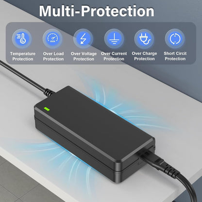 Cargador de cable de alimentación de 42V 1.7A 1.5A 1A 0.5A DC en adaptador de 42V | 10 tomas intercambiables | Fuente de alimentación 42V | 1700 mA 1600 mA 1500 mA