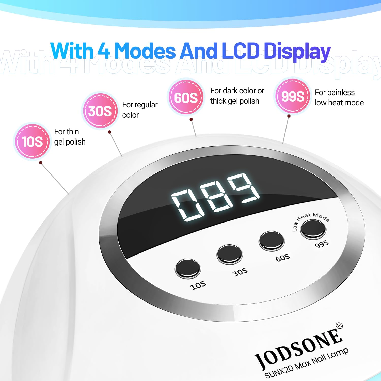 Lámpara de uñas LED UV | 320 W | 72 luces | Sensor automático | 4 temporizadores