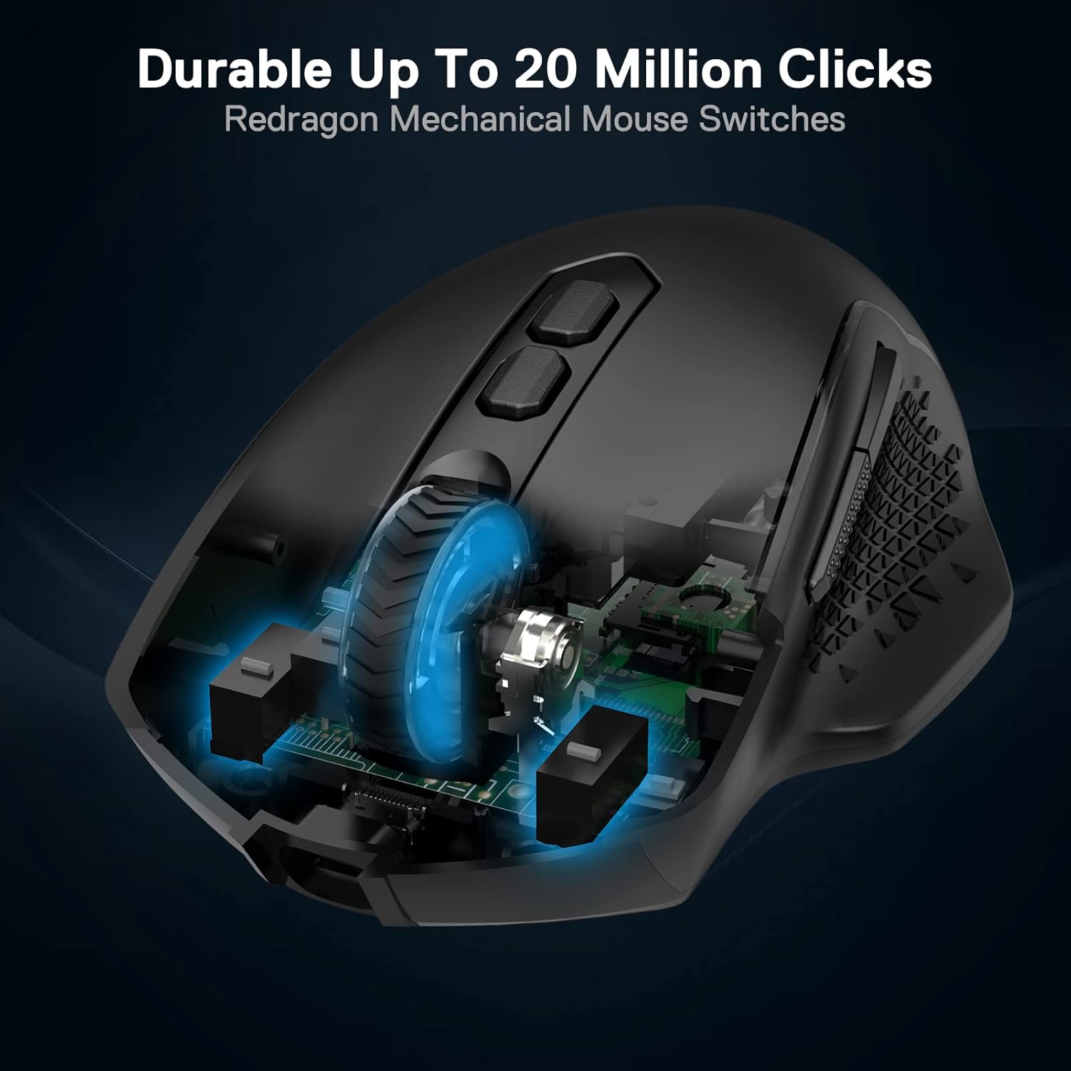 Redragon M810 Pro – Mouse Gaming Inalámbrico y Con Cable, 10,000 DPI, 8 Botones Macro, Rapid Fire, RGB