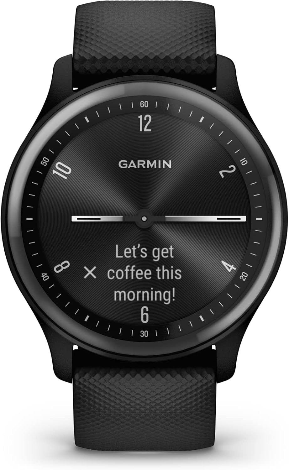 Garmin vívomove Sport Smartwatch Híbrido – Estilo Analógico con Pantalla Táctil Oculta, Salud & Bienestar, 5 Días de Batería