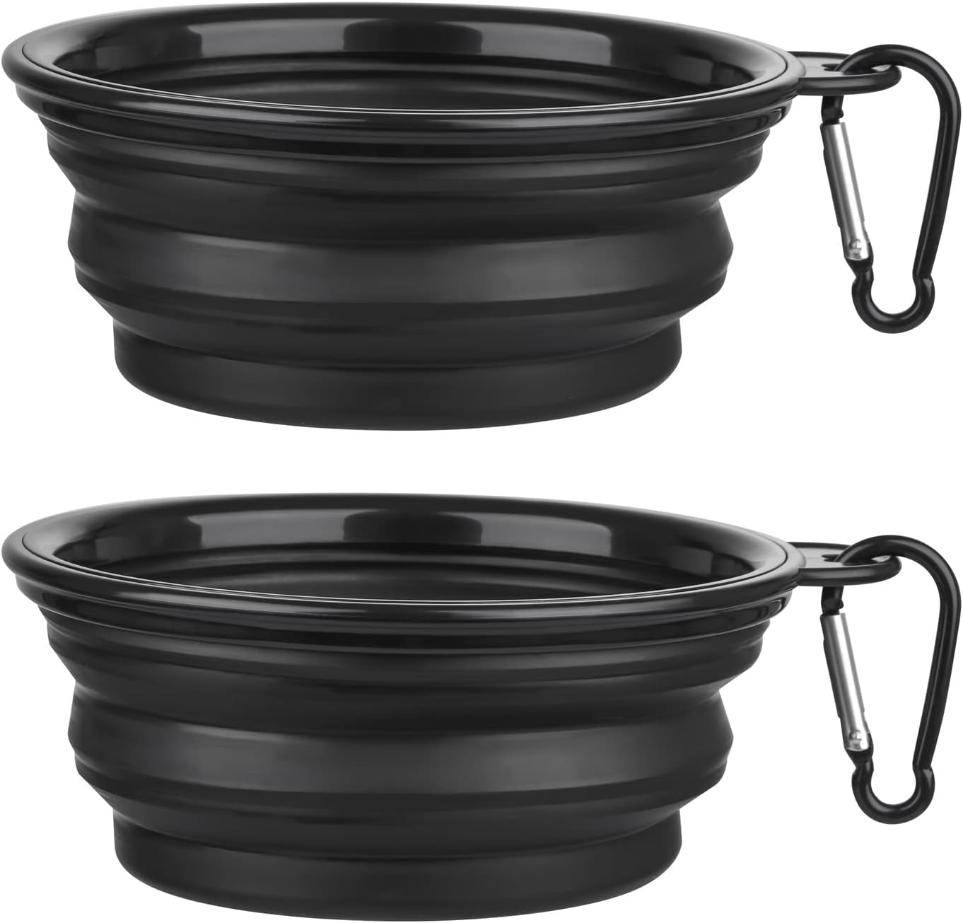 Bowls Plegables para Perros y Gatos (2 Pack) | Portátiles con Mosquetón para Agua y Comida | Viajes, Paseos y Camping