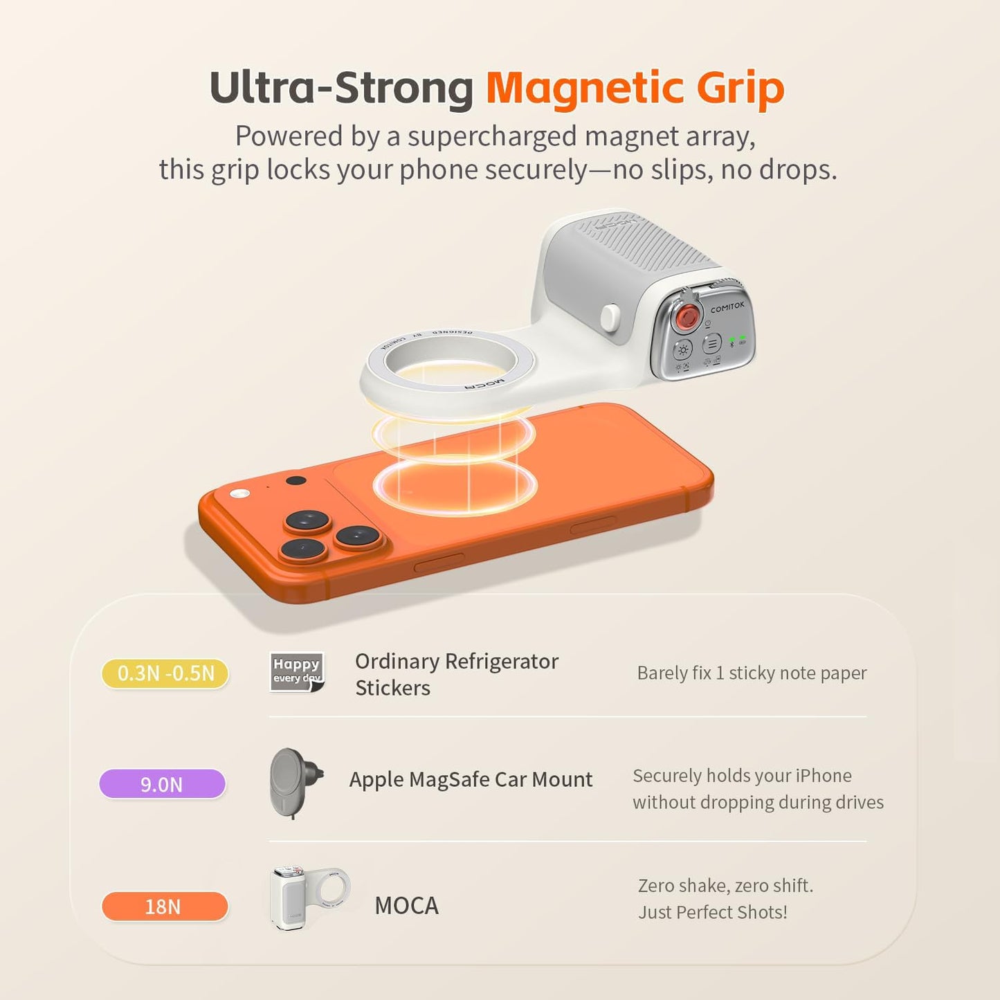 Accesorio para filmar | UGC | Compatible con iOS17 e iOS18 | Agarre magnético | Control remoto