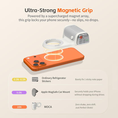 Accesorio para filmar | UGC | Compatible con iOS17 e iOS18 | Agarre magnético | Control remoto