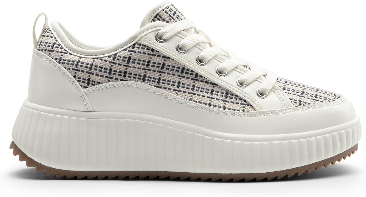 DREAM PAIRS Women Platform Chunky Lightweight Comfortable Casual Lace-Up Sky Walking Fashion Sneakers