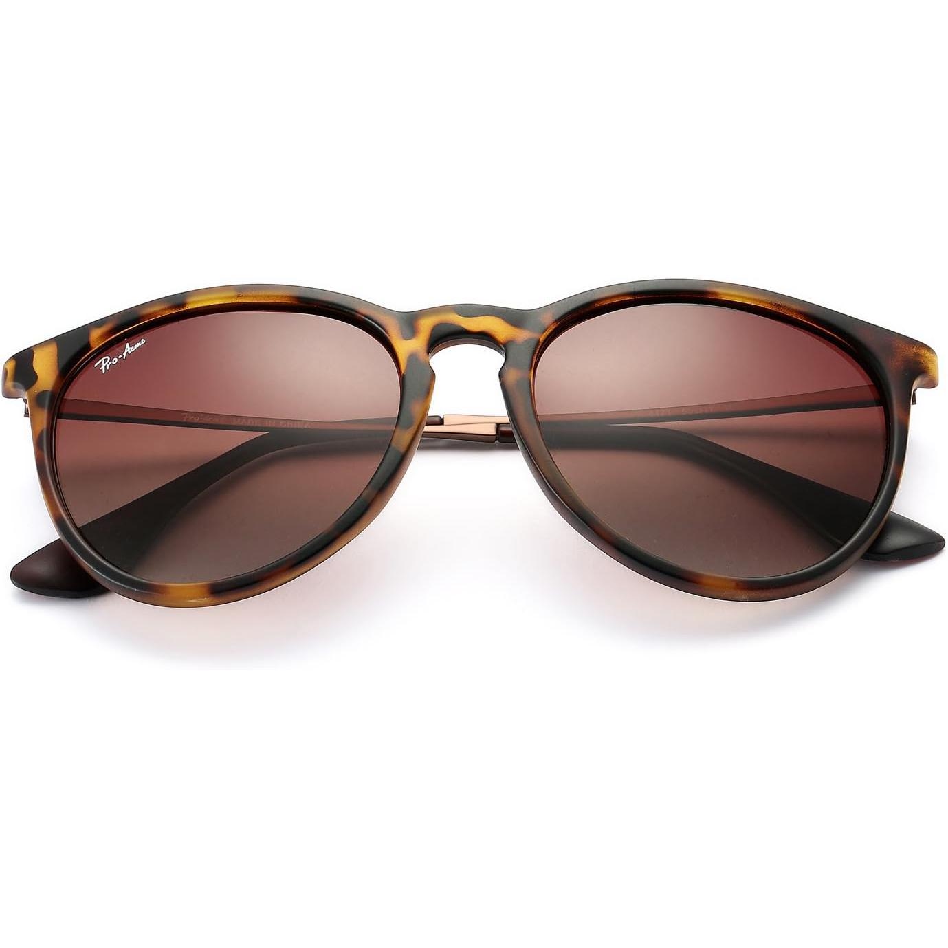 Pro Acme Polarized Sunglasses for Women Men Classic round 100% UV Protection Lightweight TR90 Unbreakable Frame Sunglasses