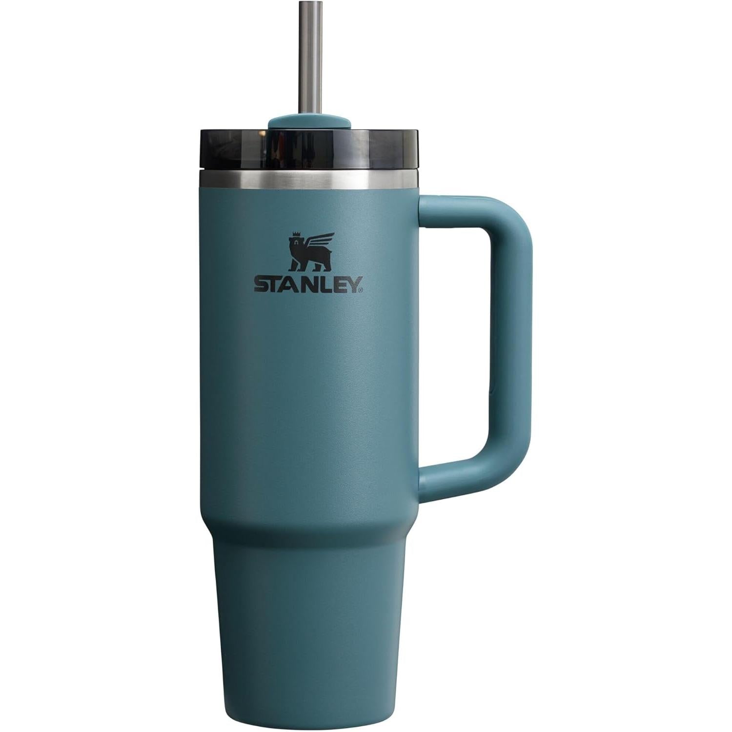 Quencher H2.0 Tumbler with Handle and Straw 30 Oz | Flowstate 3-Position Lid | Cup Holder Compatible for Travel | Insulated Stainless Steel Cup | Bpa-Free | Exclusive Blue Cactus