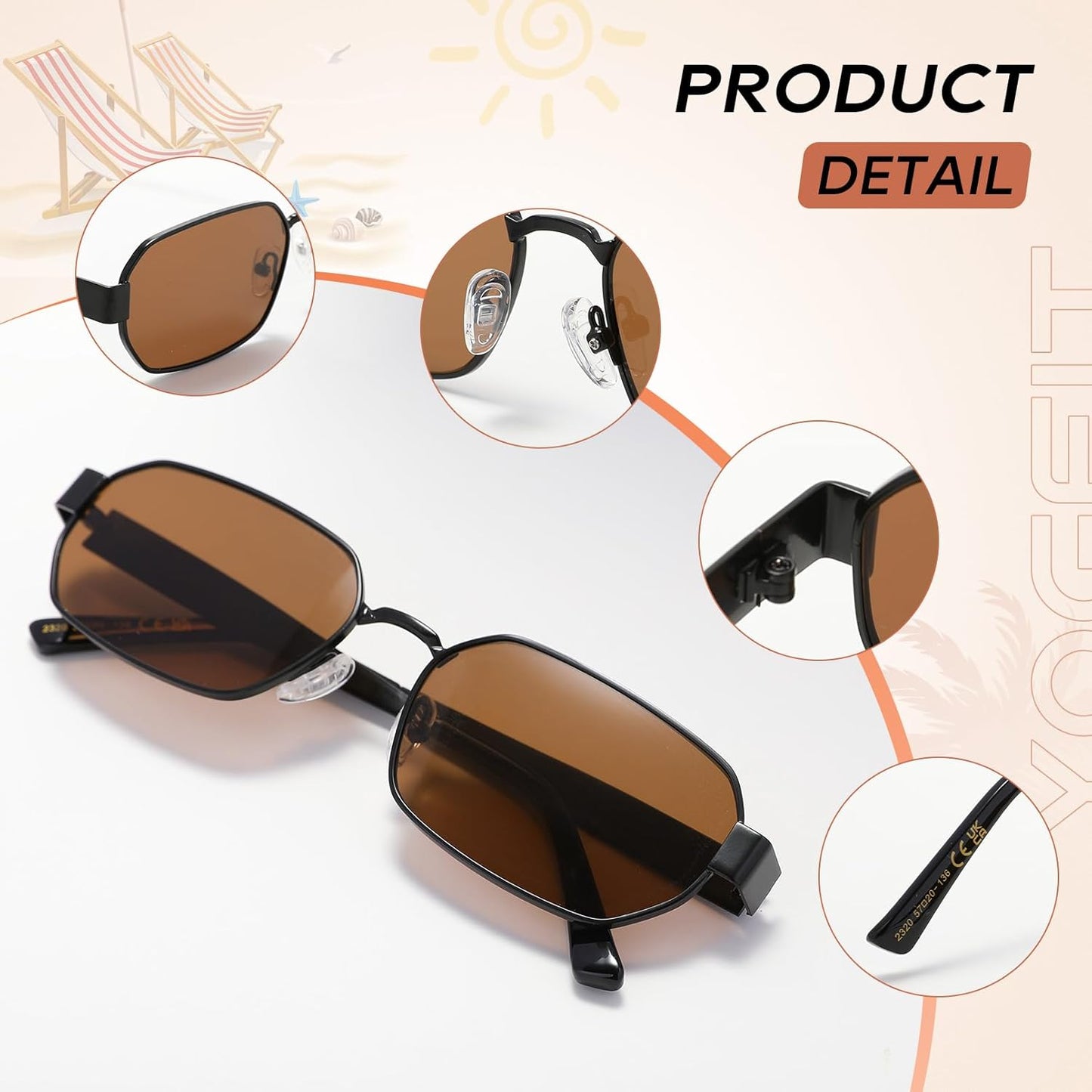 Anteojos de Sol Polarizados Unisex – Estilo Retro Hexagonal, Protección UV400