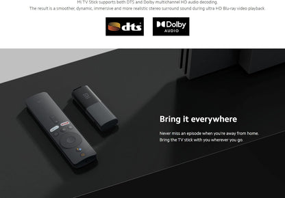 Mi TV Stick 1080P HDR – Android TV 9.0, 1GB RAM + 8GB ROM, Chromecast Integrado, Control por Voz, Streaming Portátil con Bluetooth Remote