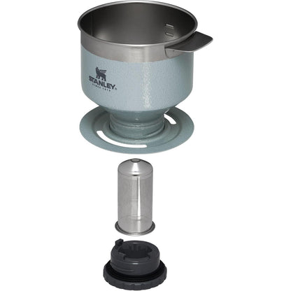 Perfect Brew Pour over Set | 12 Oz Camp Mug with Lid Included | Drip Coffee Maker with Reusable Filter | Insulated Stainless Steel | Bpa-Free | Hammertone Silver