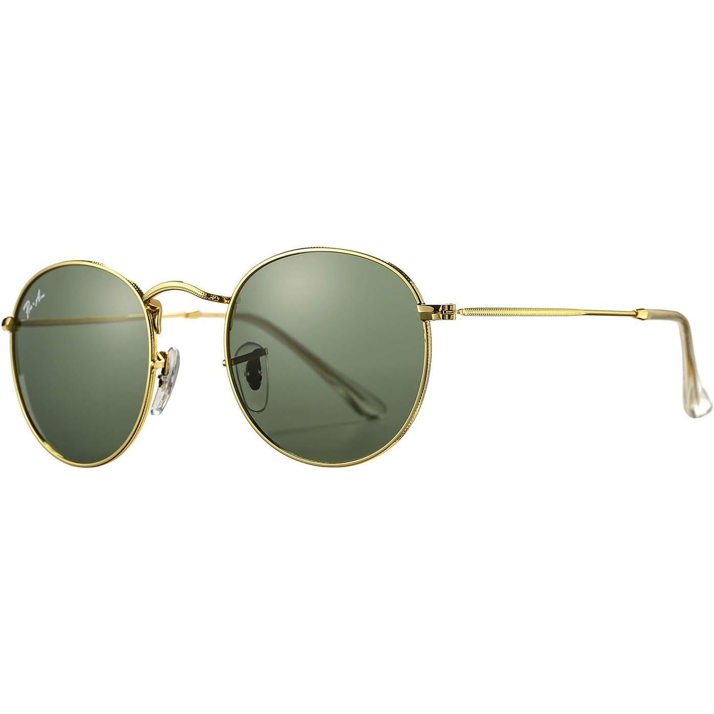 Pro Acme round Sunglasses for Women Men Classic Retro Circle Metal Sun Glasses 100% Real Glass Lens