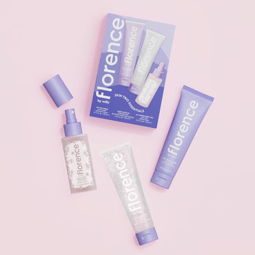Florence by Mills Skin Trio Essentials Set | Set de Cuidado Facial con Limpiador Micelar, Exfoliante Suave y Tónico Hidratante – Vegano & Cruelty-Free