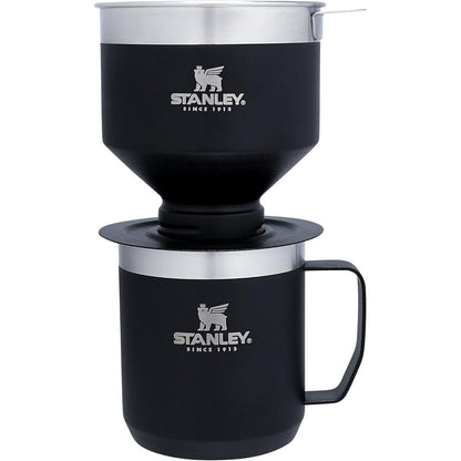 Perfect Brew Pour over Set | 12 Oz Camp Mug with Lid Included | Drip Coffee Maker with Reusable Filter | Insulated Stainless Steel | Bpa-Free | Hammertone Silver