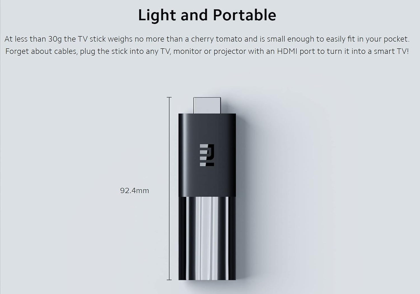 Mi TV Stick 1080P HDR – Android TV 9.0, 1GB RAM + 8GB ROM, Chromecast Integrado, Control por Voz, Streaming Portátil con Bluetooth Remote