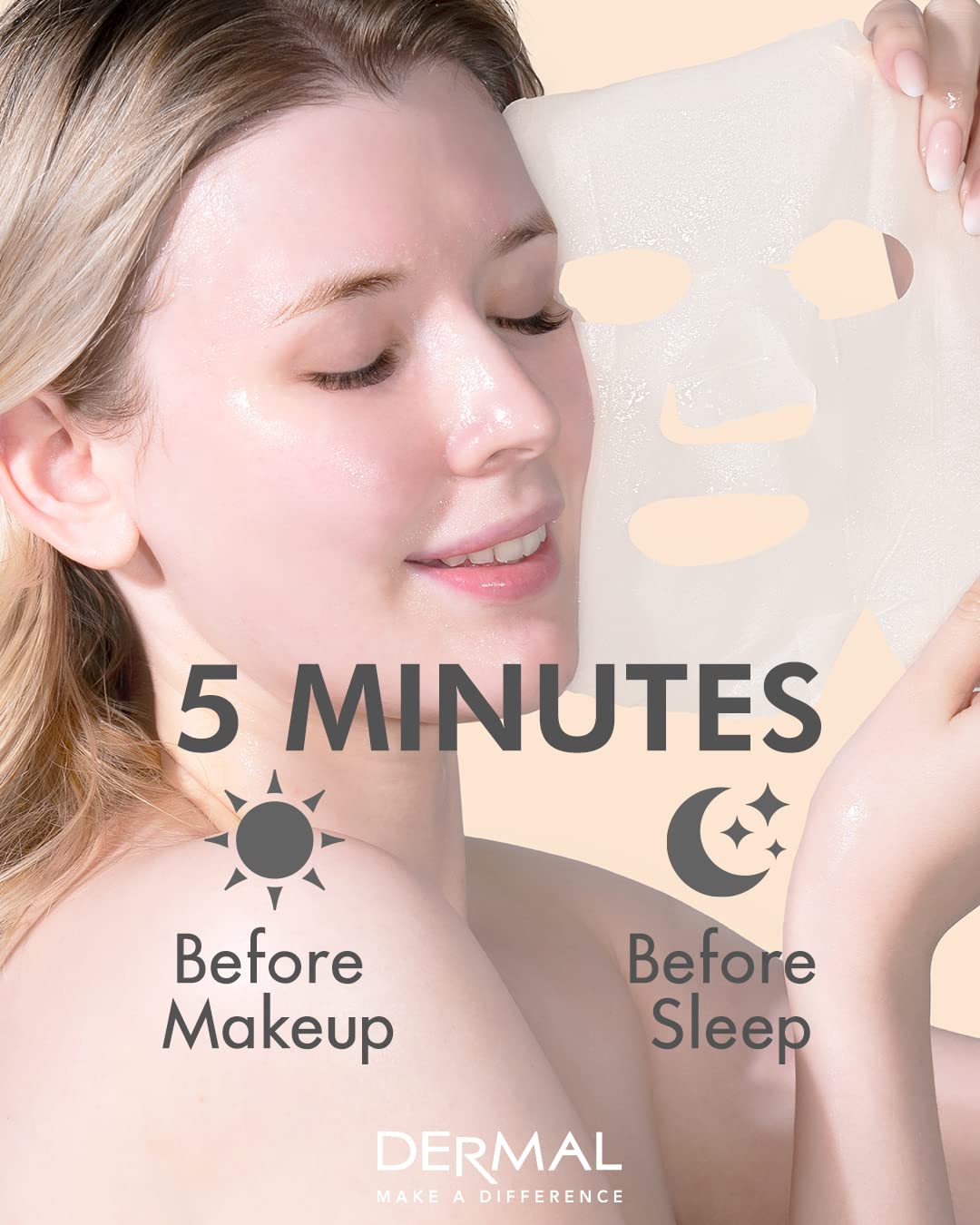 Mascarilla facial Coreana con esencia de colágeno, para el rostro completo, paquete de 16 unidades