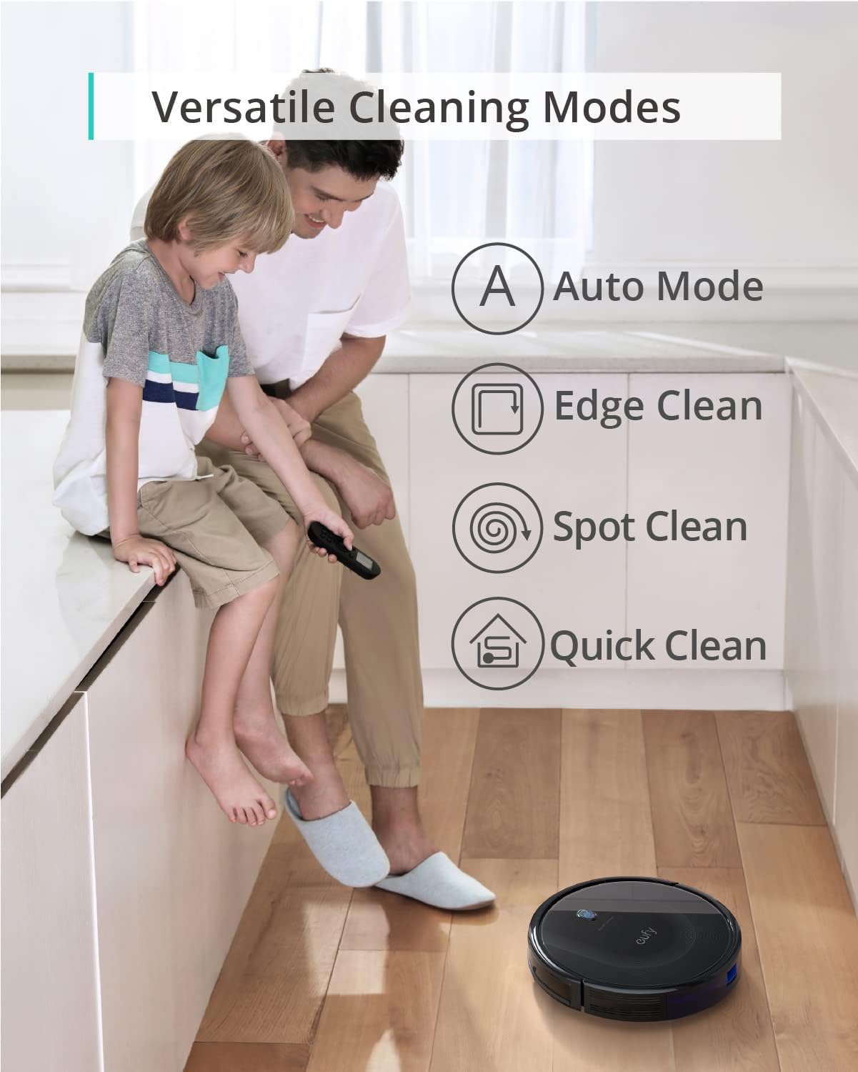 Aspiradora Robot eufy 11S MAX – Super delgada, potente succión, silenciosa y auto-recargable – Para pisos duros y alfombras de pelo medio – Negra