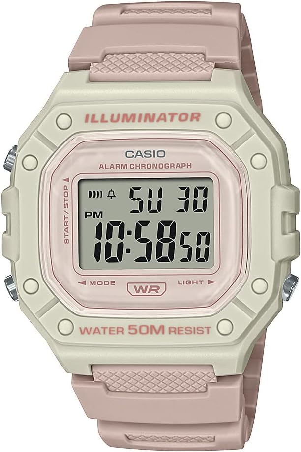 W218H Series | Men’S Digital Watch | 50M WR | 1/100 Second Stopwatch | 100 SEC Chronograph | LED Backlight | Countdown Timer | Daily Alarm | Hourly Time Signal | 7 Year Battery