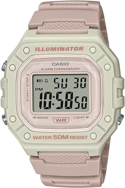 W218H Series | Men’S Digital Watch | 50M WR | 1/100 Second Stopwatch | 100 SEC Chronograph | LED Backlight | Countdown Timer | Daily Alarm | Hourly Time Signal | 7 Year Battery
