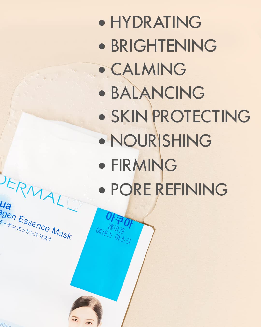 Mascarilla facial Coreana con esencia de colágeno, para el rostro completo, paquete de 16 unidades