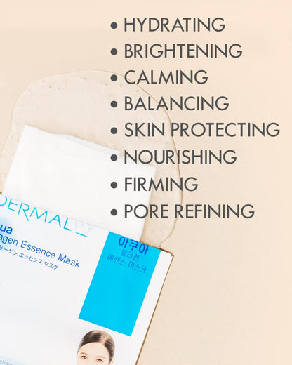 Mascarilla facial Coreana con esencia de colágeno, para el rostro completo, paquete de 16 unidades