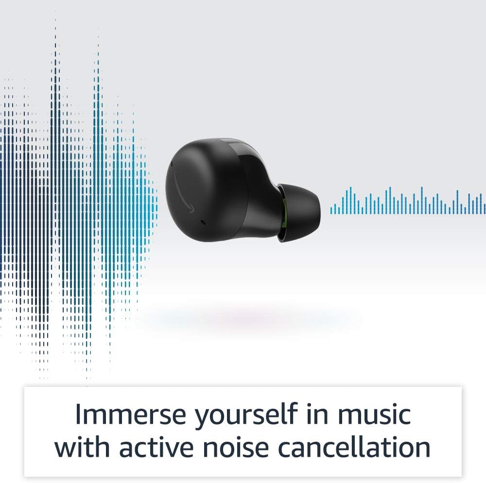 Amazon Echo Buds con Cancelación Activa de Ruido (ANC) – Auriculares inalámbricos con estuche de carga inalámbrica – Color Negro
