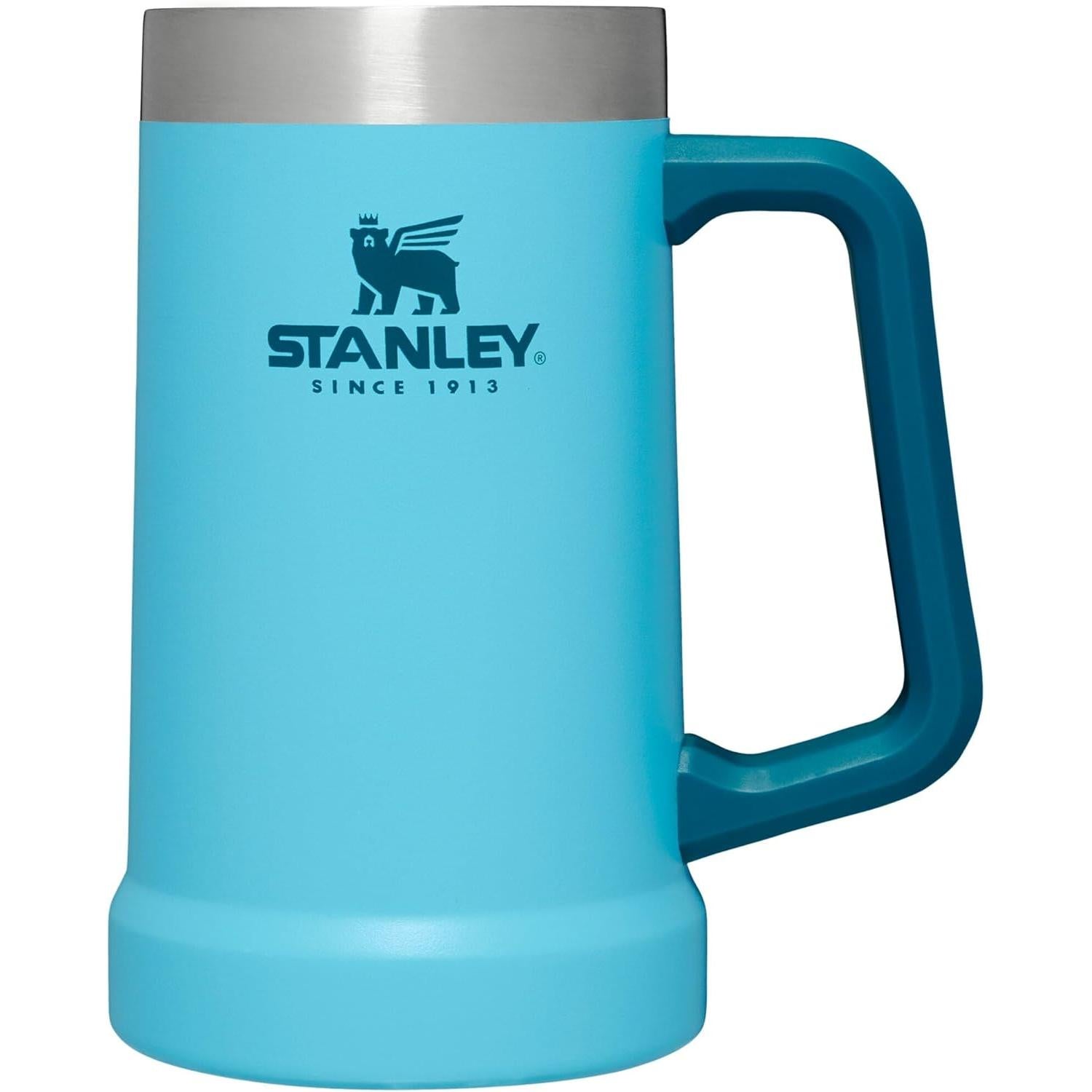 Stay-Chill Beer Stein 24 Oz | Heavy Duty Big Grip Handle | Beer Tumbler Drink Cup, Holds 2 Cans | Insulated Stainless Steel Party Mug | Bpa-Free | Matte Black