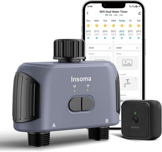 Temporizador de riego WiFi con 2 zonas independientes