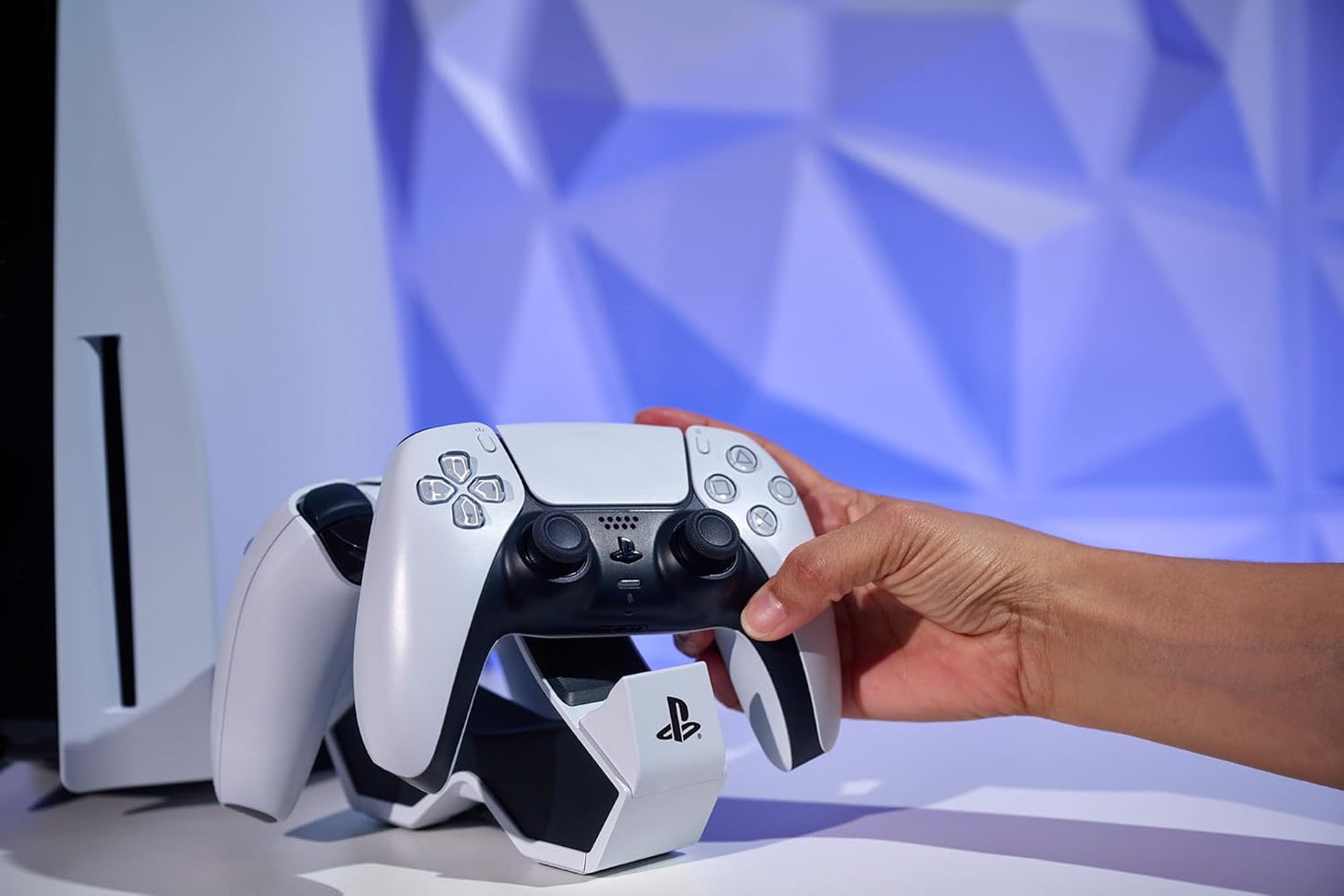 Estación de carga doble para mandos inalámbricos Dualsense | Sony PlayStation, PS5 con licencia oficial | PlayStation 5