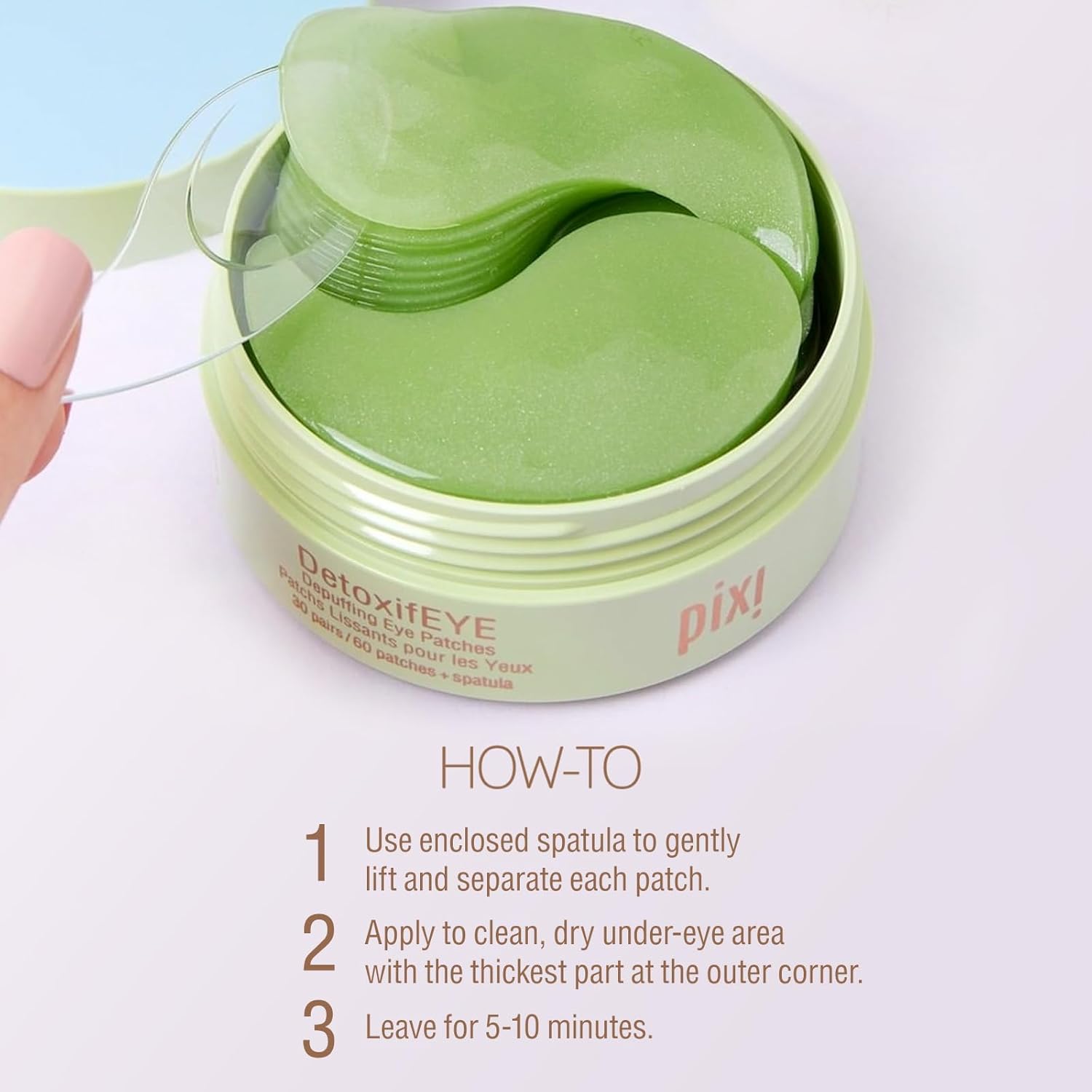 Pixi DetoxifEYE – Parches de Hidrogel para Ojos (30 pares / 60 unidades)