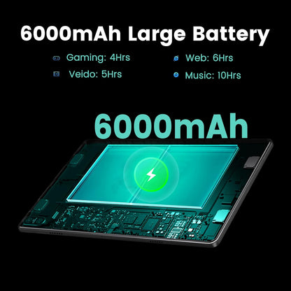 Tablet de 10.1" | Tableta de computadora de 8 GB 128G | Pantalla táctil IPS de 1280 x 800 | Cámara dual de 5+8 MP, Bluetooth, GMS, WiFi | Color: gris metálico