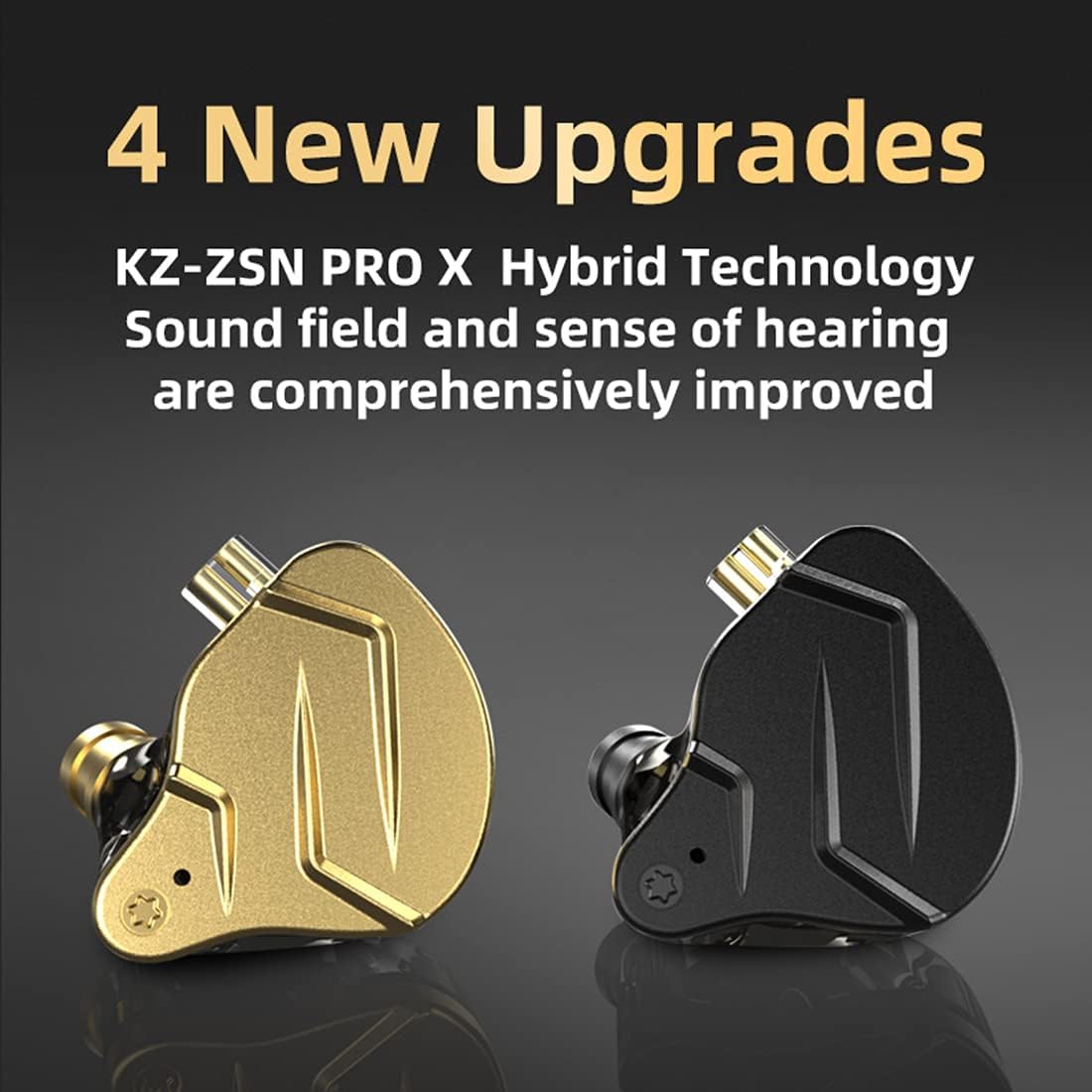 KZ ZSN Pro X Auriculares In-Ear Monitor 1BA+1DD HiFi con Cable Desmontable – Auriculares Deportivos y Gaming con Cancelación de Ruido Pasiva, Compatible con PC, Teléfono y Tablet