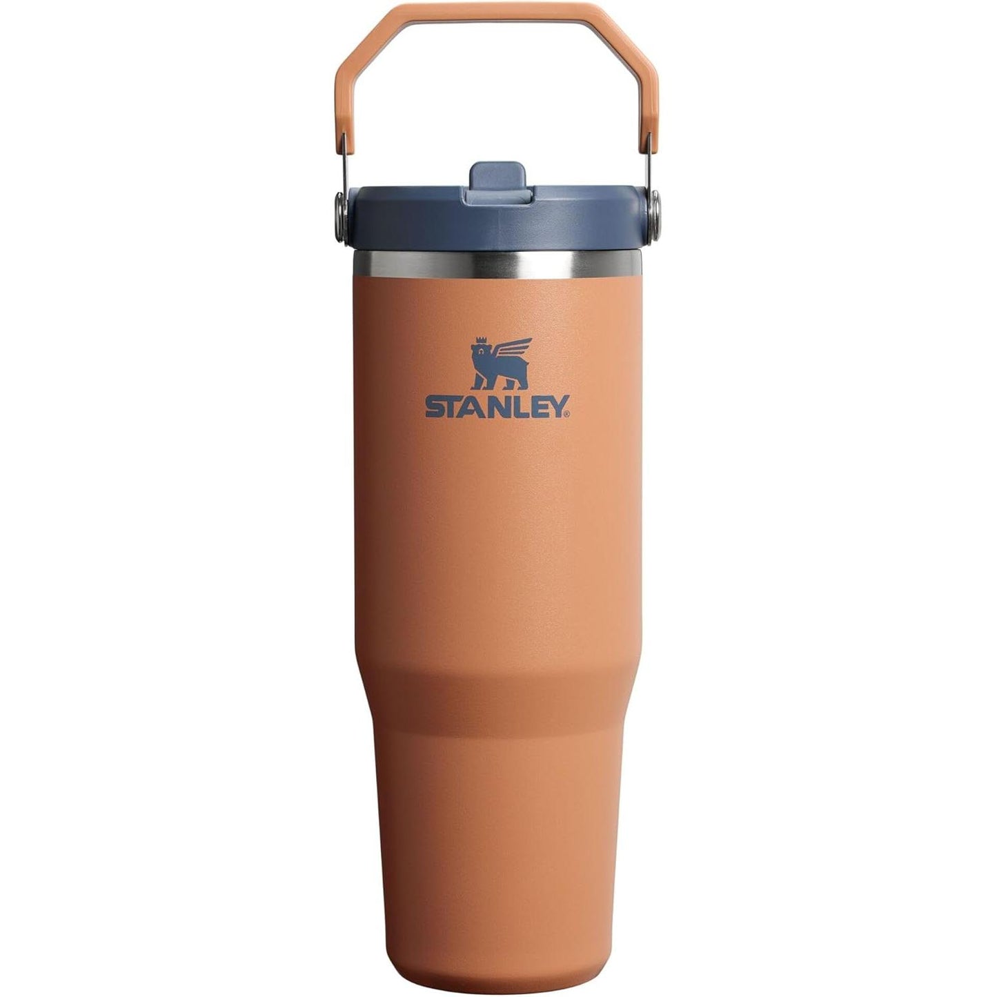 Iceflow Stainless Steel Tumbler with Straw - Vacuum Insulated Water Bottle for Home, Office or Car - Reusable Cup with Straw Leak Resistant Flip - Cold for 12 Hours or Iced for 2 Days (Cream)