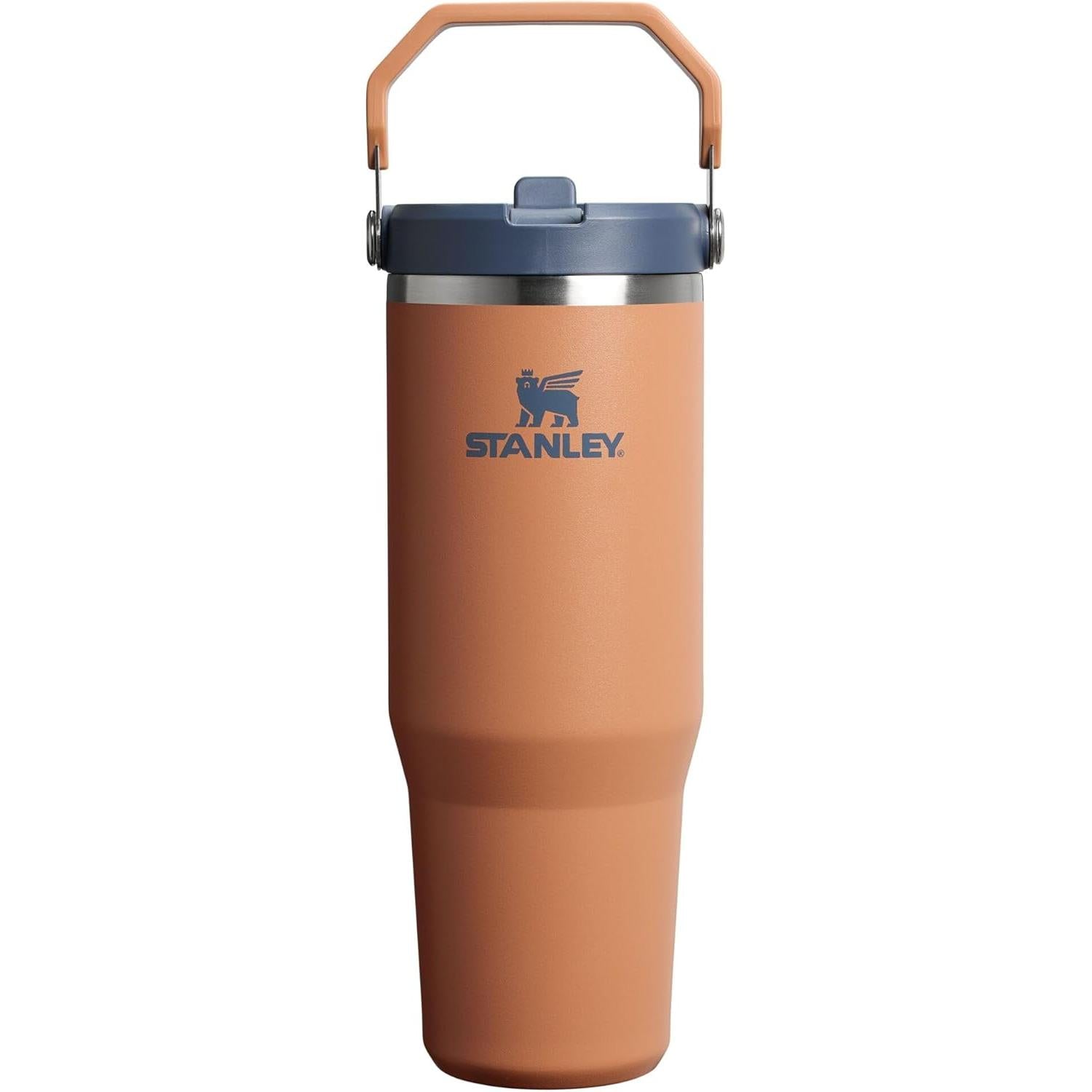 Iceflow Stainless Steel Tumbler with Straw - Vacuum Insulated Water Bottle for Home, Office or Car - Reusable Cup with Straw Leak Resistant Flip - Cold for 12 Hours or Iced for 2 Days (Cream)