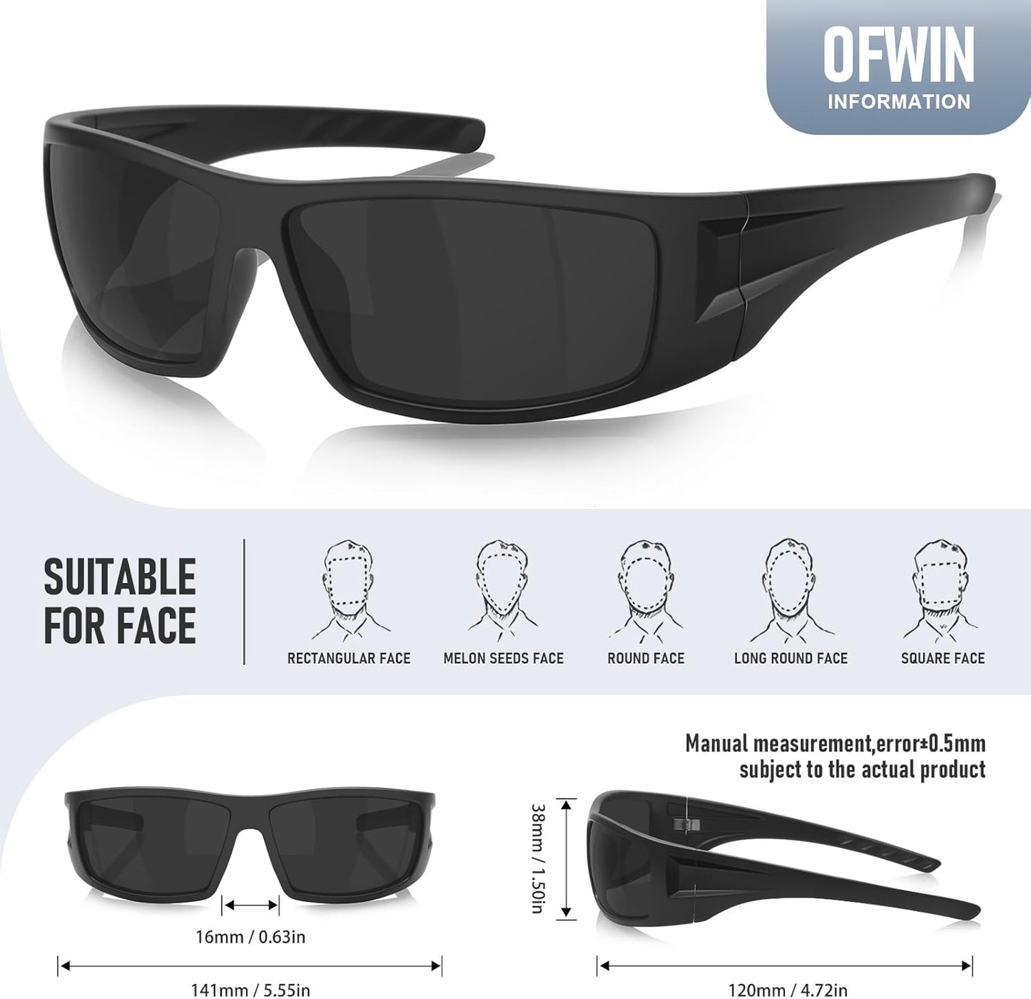 Gafas de Sol Deportivas Polarizadas para Hombre y Mujer – Montura Irrompible, Protección UV400, Ideales para Ciclismo y Pesca