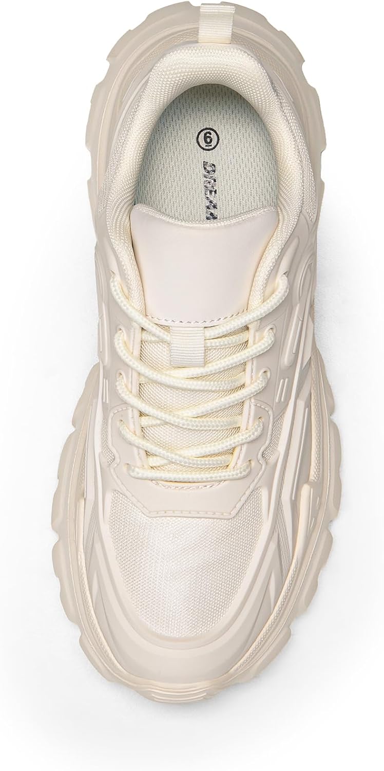 Zapatillas Mujer DREAM PAIRS Chunky | Sneakers Plataforma Bold con Cordones | Moda Casual y Cómoda