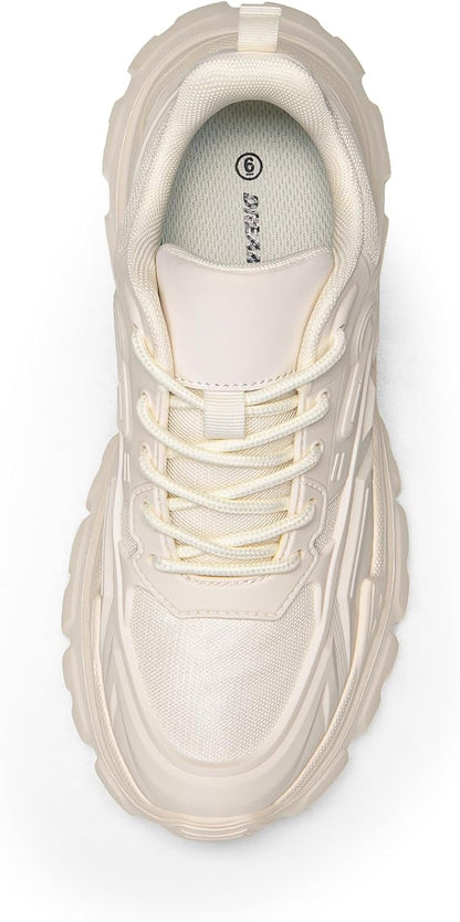 Zapatillas Mujer DREAM PAIRS Chunky | Sneakers Plataforma Bold con Cordones | Moda Casual y Cómoda