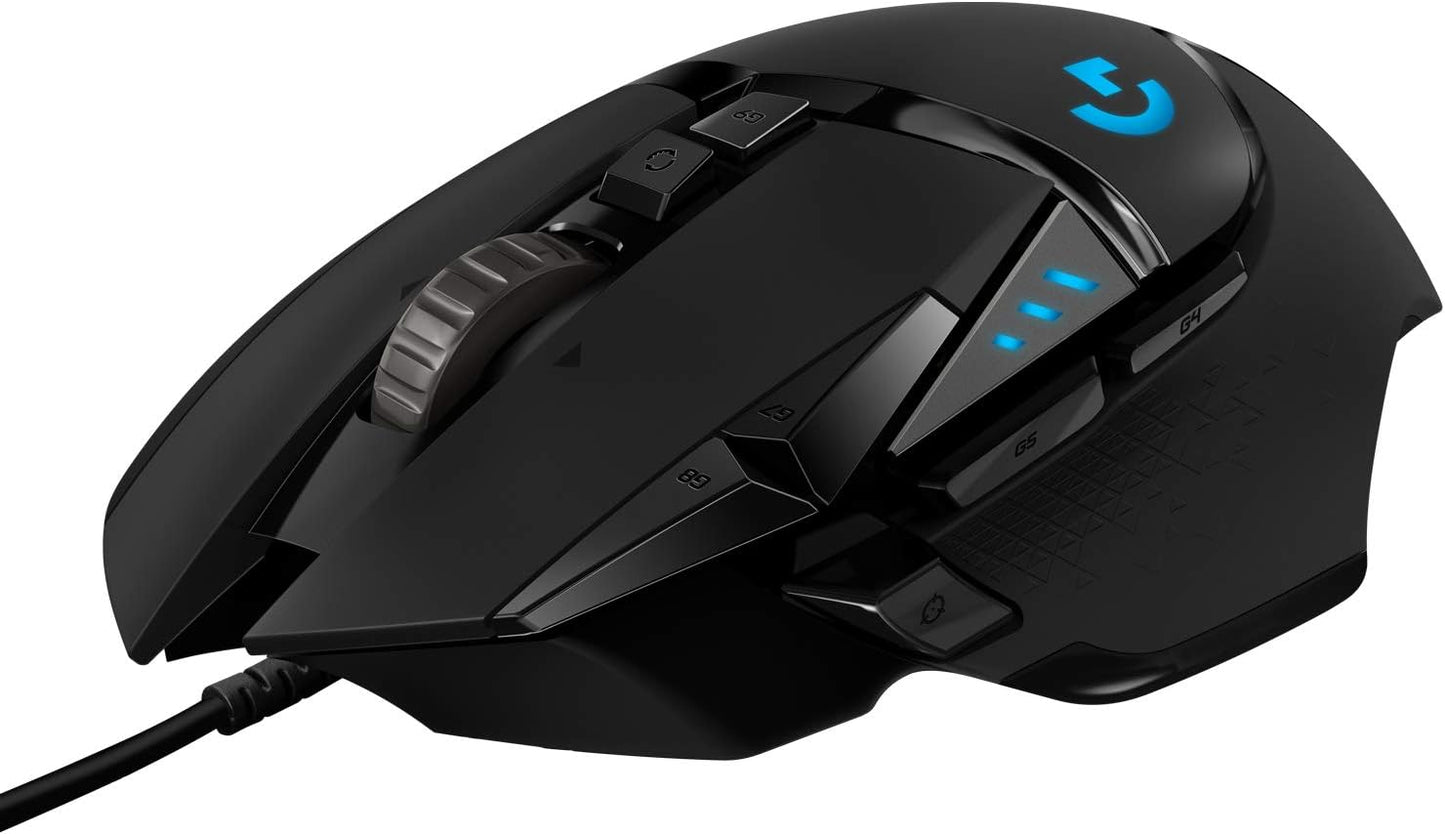 Logitech G502 HERO – Mouse Gamer con Cable de Alto Rendimiento, Sensor HERO 25K, 25.600 DPI, RGB, Pesos Ajustables y 11 Botones Programables