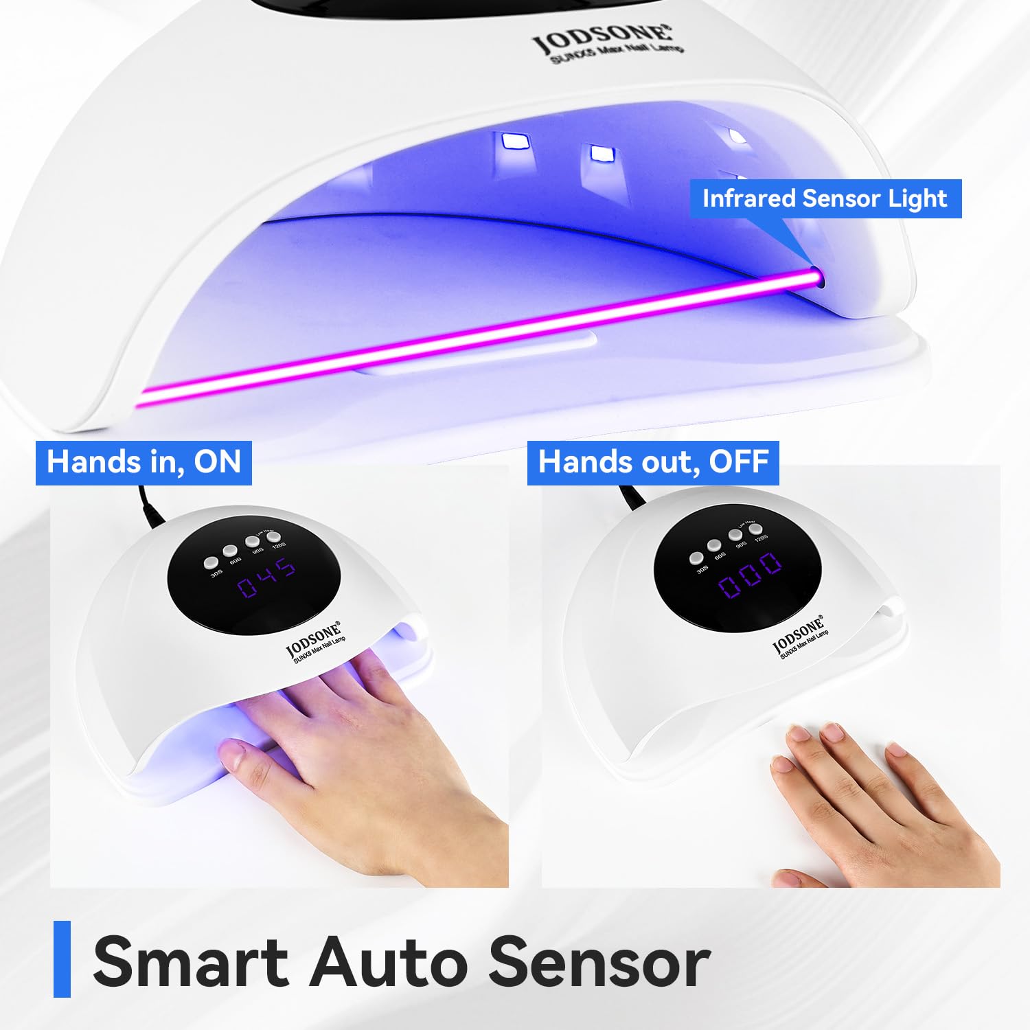 Lámpara UV LED para uñas | Curado Profesional | Sensor automático | 4 Tiempos 