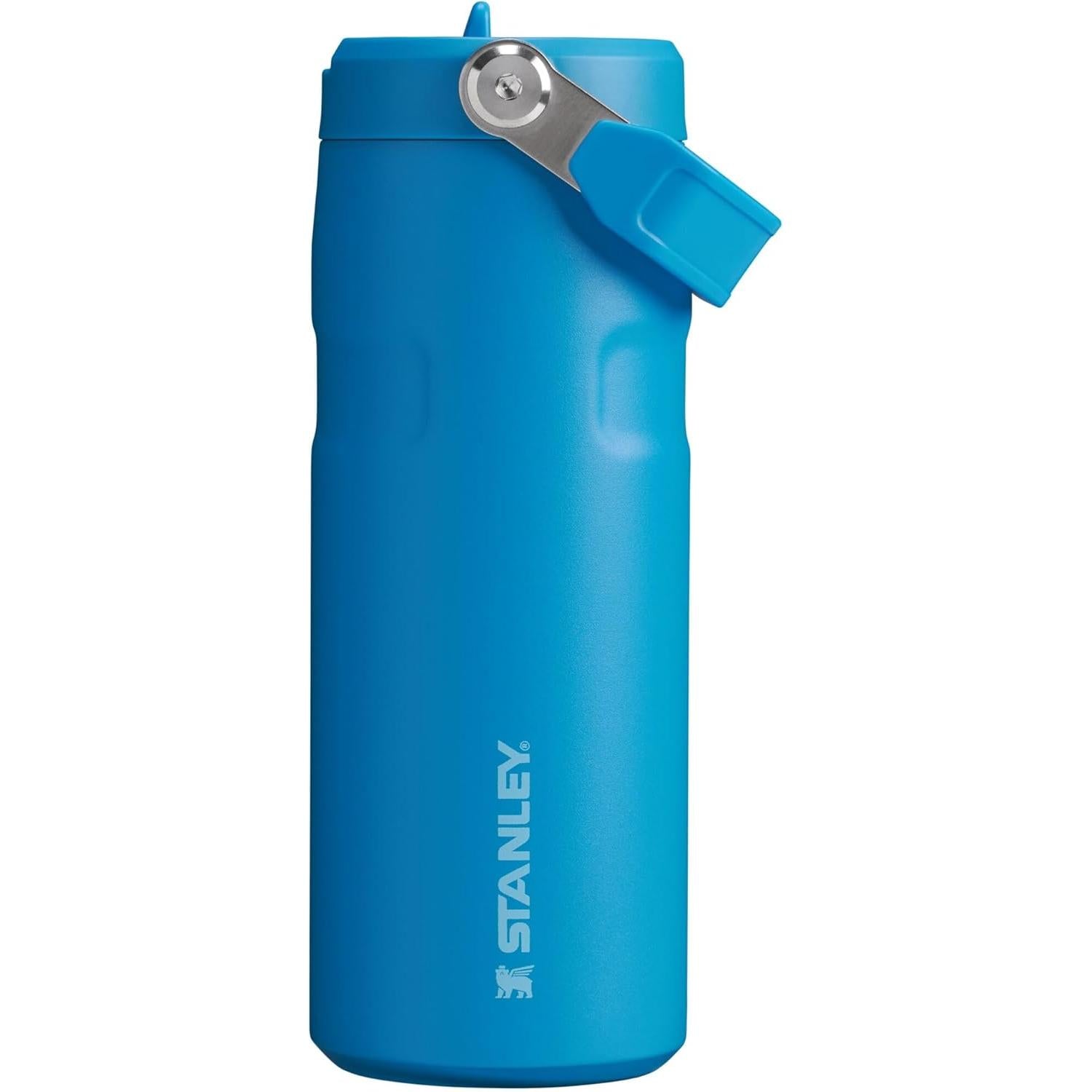 Iceflow Flip Straw 2.0 Water Bottle 16 OZ | Built-In Straw with Larger Opening | Lightweight & Leak-Resistant | Insulated Stainless Steel | Bpa-Free | Ash
