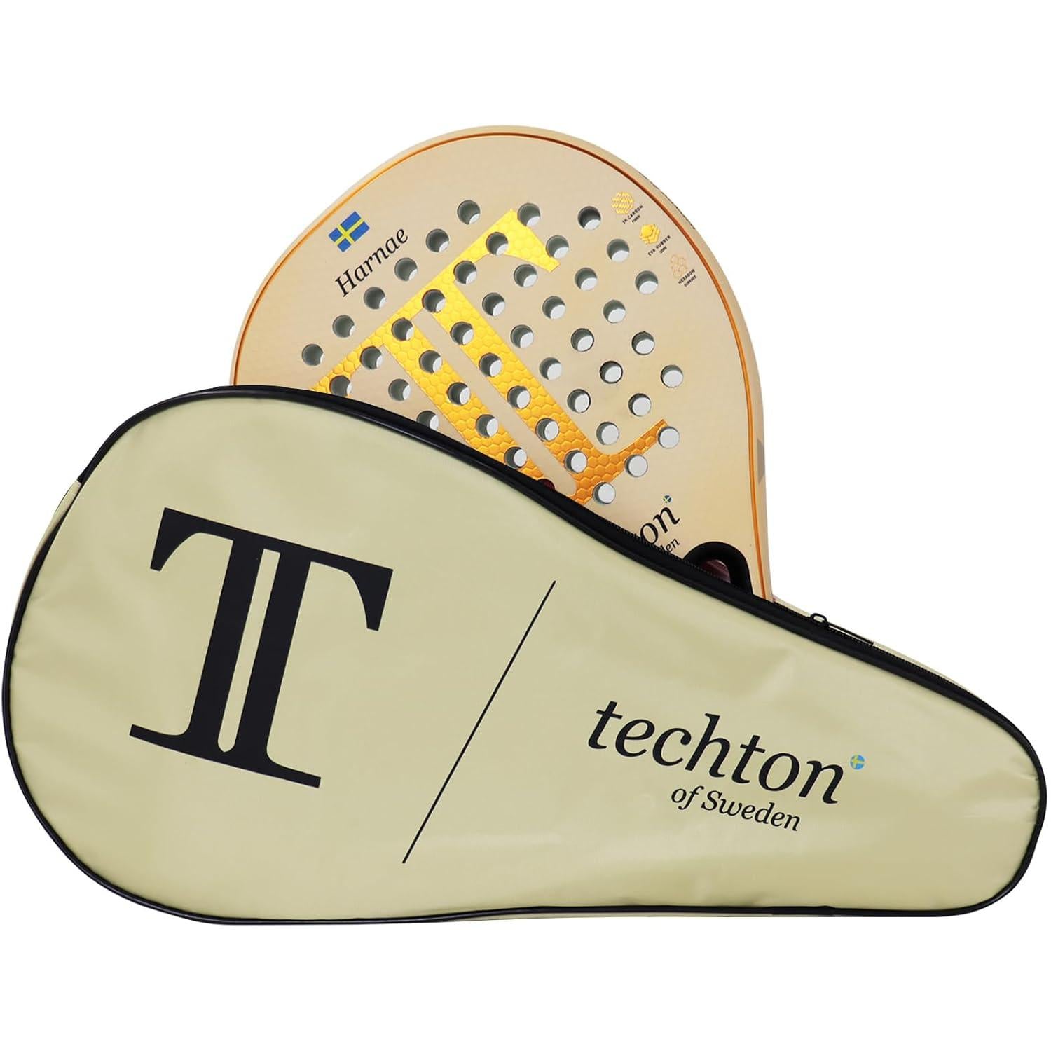 Paleta de Padel Rosa y dorado | Fibra de carbono | EVA Memory Foam Core | Incluye bolso transportador