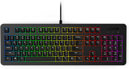 Lenovo Legion K310 Teclado Gamer con Cable – RGB, Respuesta Rápida, Teclas Silenciosas y Diseño Resistente al Agua